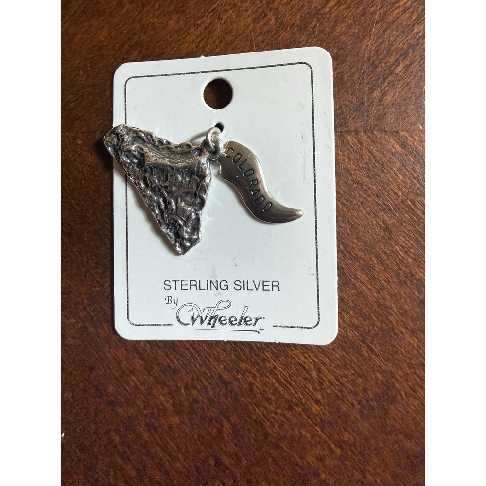 Wheeler Sterling Silver Pikes Peak 14110 FT Colorado Charm Pendant